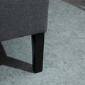 HOMCOM Armless Double Sofa Loveseat Tufted Linen Upholstery Couch with Wooden Legs for Living Room 28.75 x 43.25 x 36.5 inches